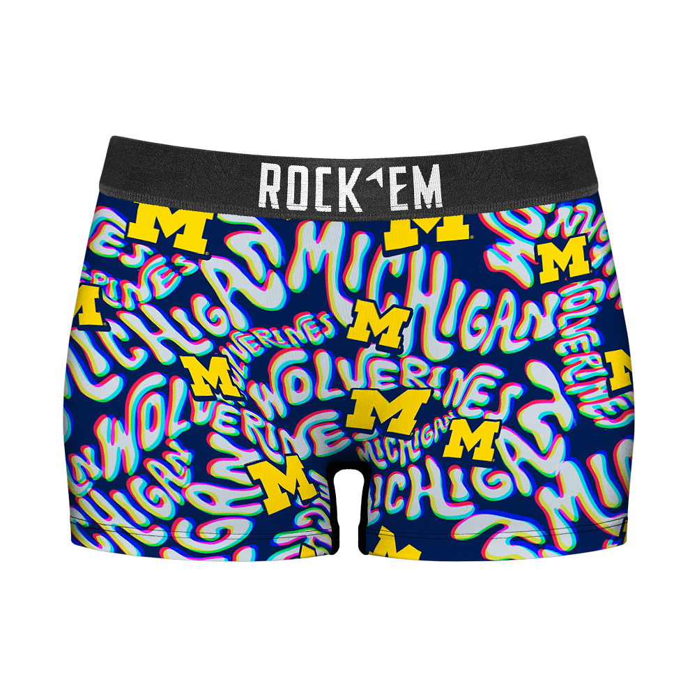 Michigan Wolverines - Twisted Wordmark Women's Boy Shorts