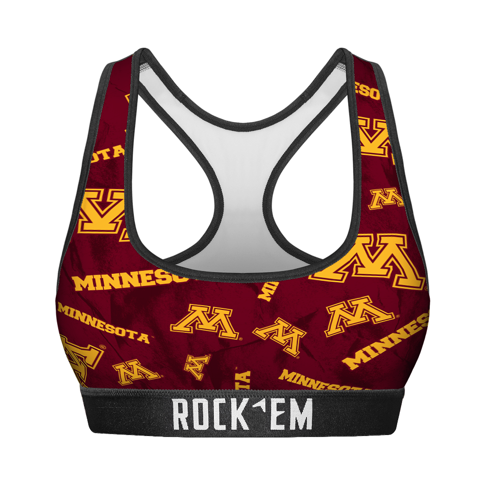 Minnesota Golden Gophers - Logo All-Over Women's Sports Bra