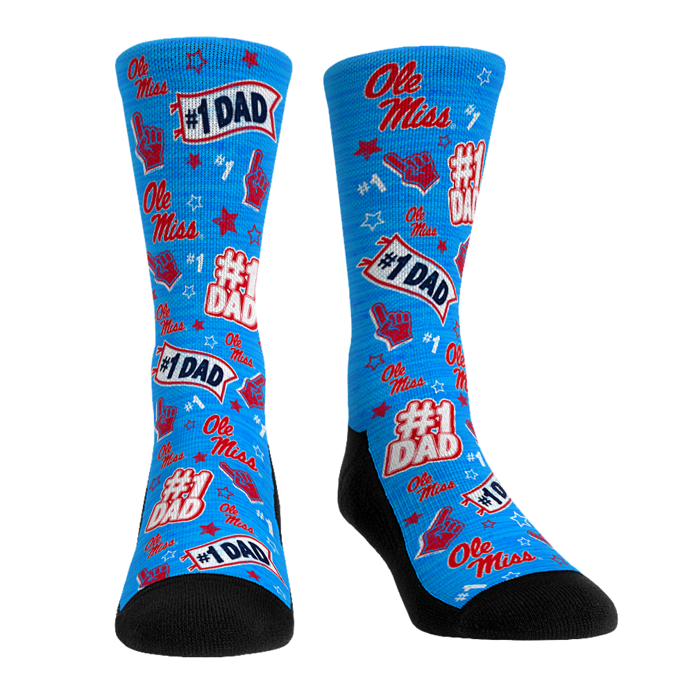 Ole Miss Rebels - #1 Dad Crew Socks
