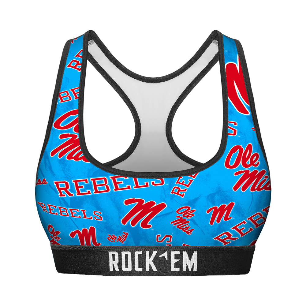 Ole Miss Rebels - Logo All-Over Women's Sports Bra