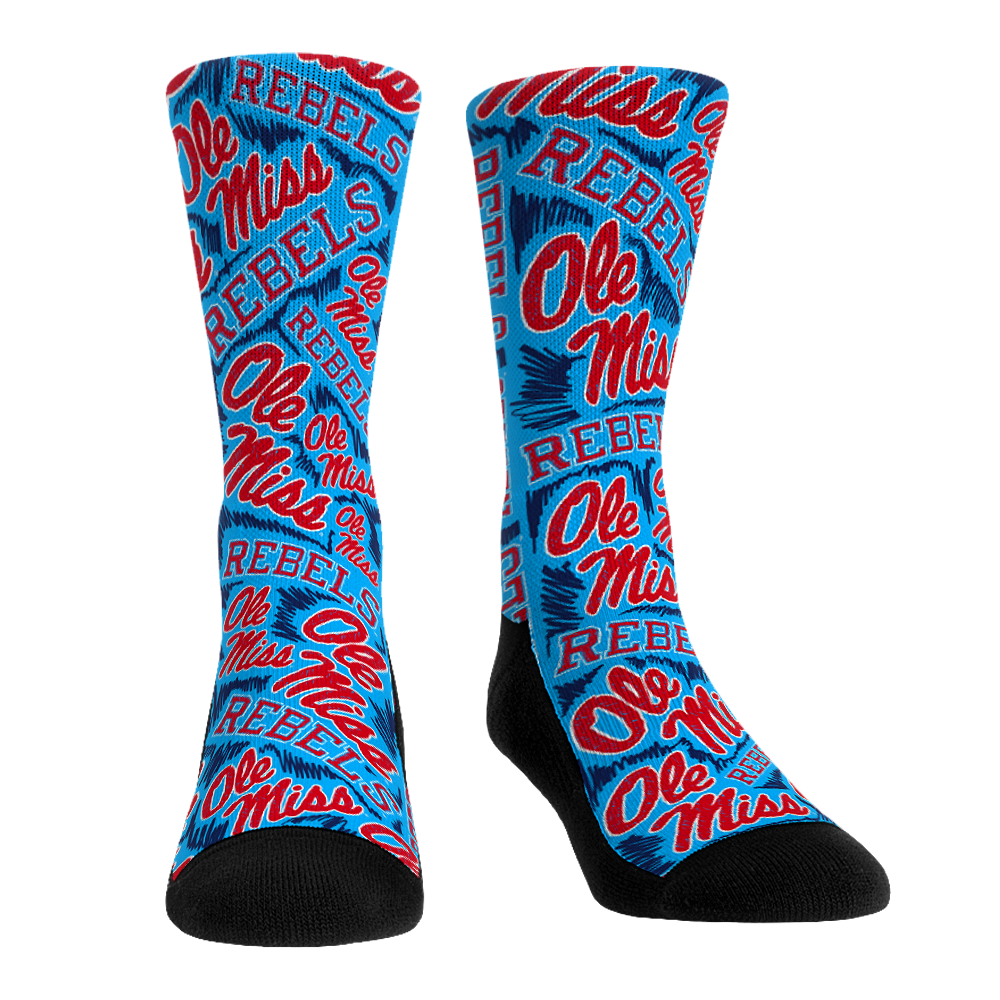 Ole Miss Rebels - Logo Sketch Crew Socks