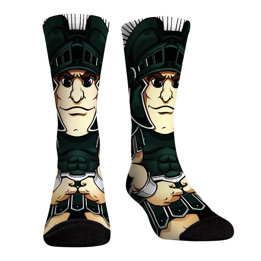 Michigan State Spartans - HyperOptic Mascot Crew Socks