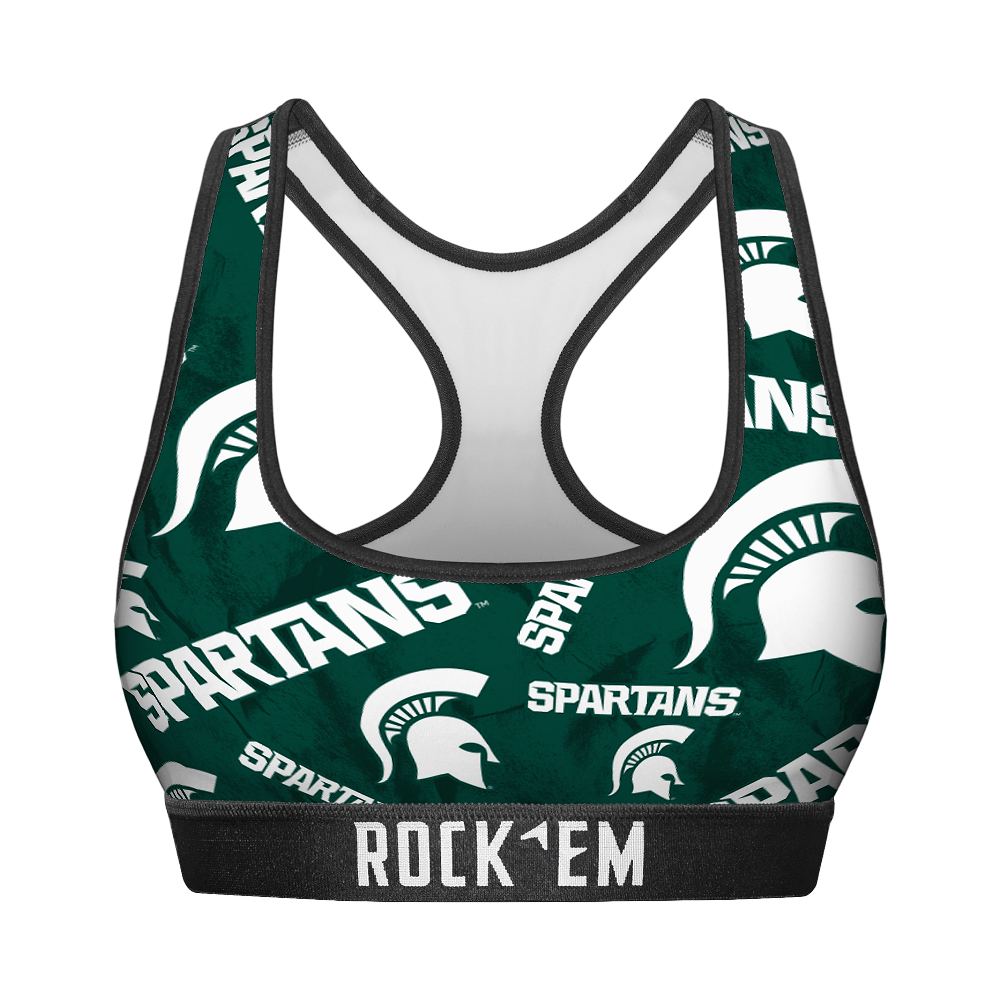 Michigan State Spartans - Logo All-Over Women's Sports Bra