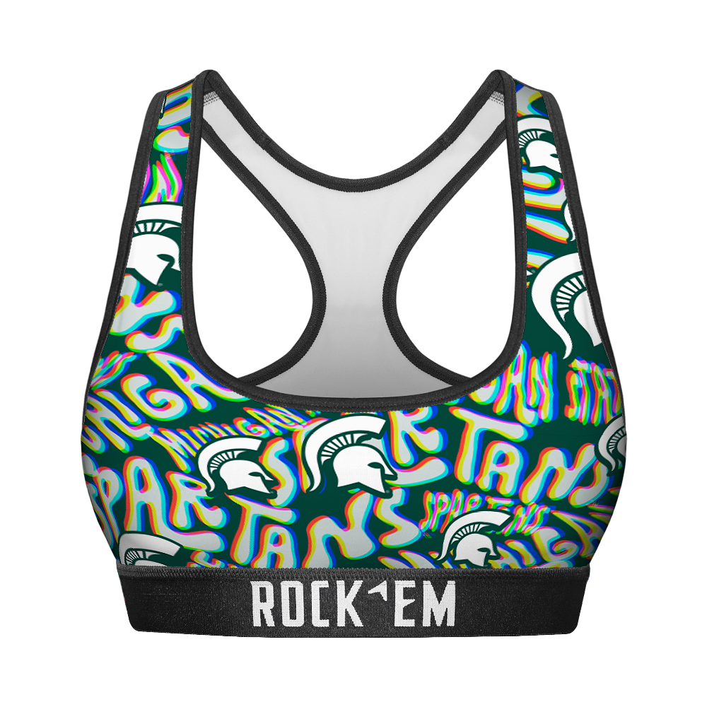 Michigan State Spartans - Twisted Wordmark Women's Sports Bra