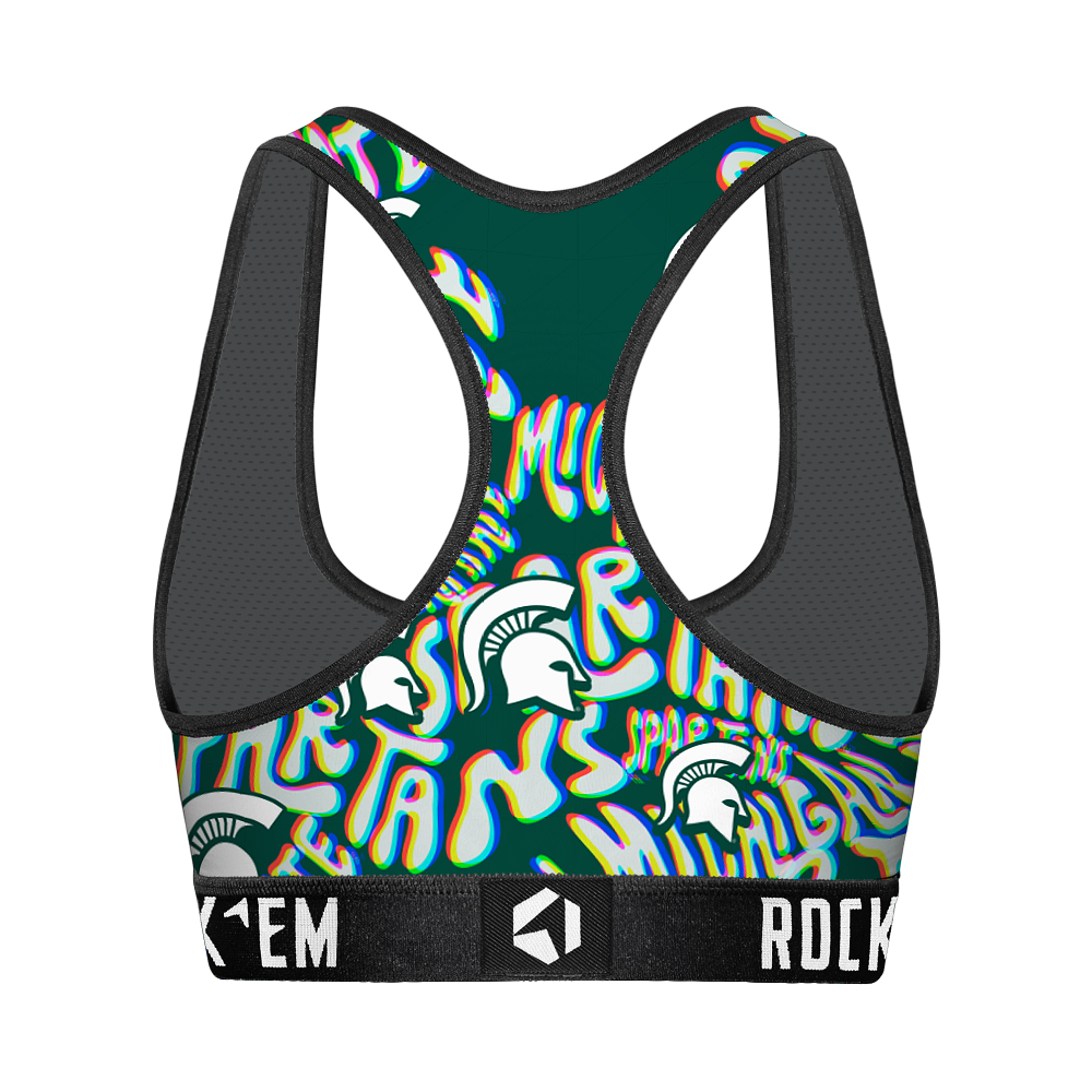 Michigan State Spartans - Twisted Wordmark Women's Sports Bra