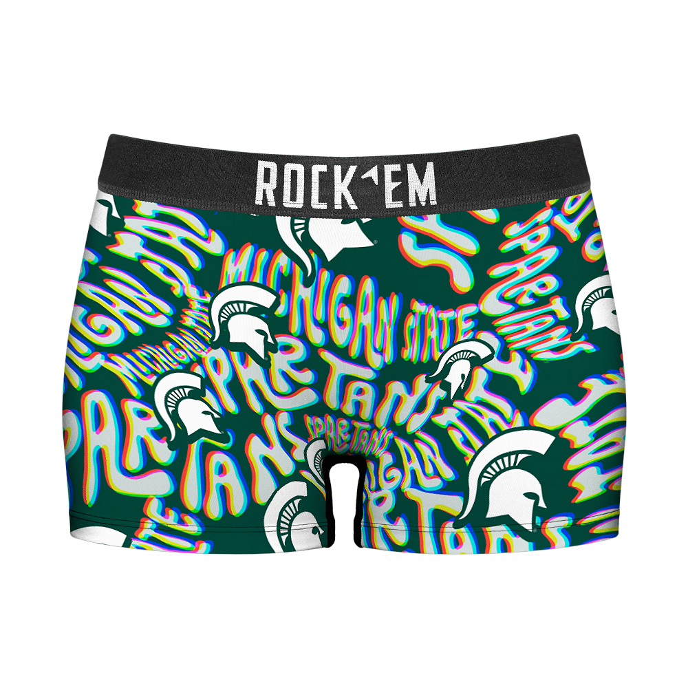 Michigan State Spartans - Twisted Wordmark Women's Boy Shorts