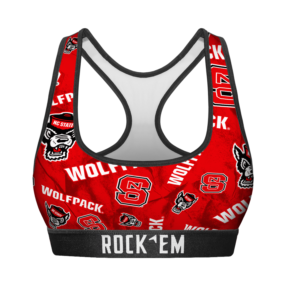 NC State Wolfpack - Logo All-Over Women's Sports Bra