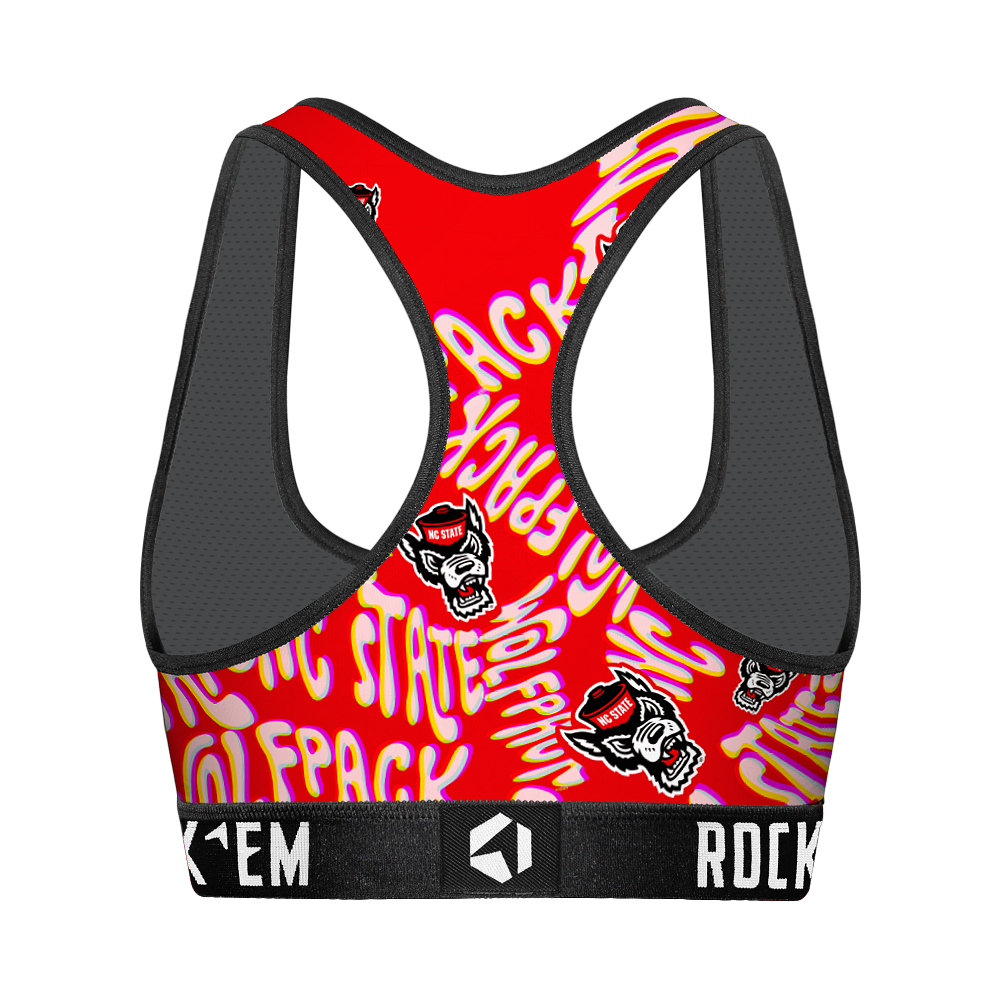 NC State Wolfpack - Twisted Wordmark Women's Sports Bra