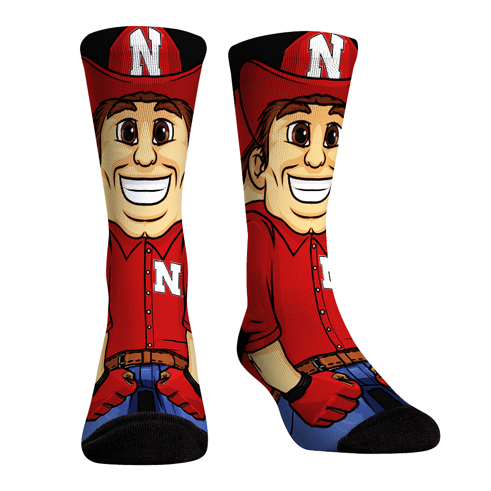 Nebraska Huskers - HyperOptic Mascot Crew Socks
