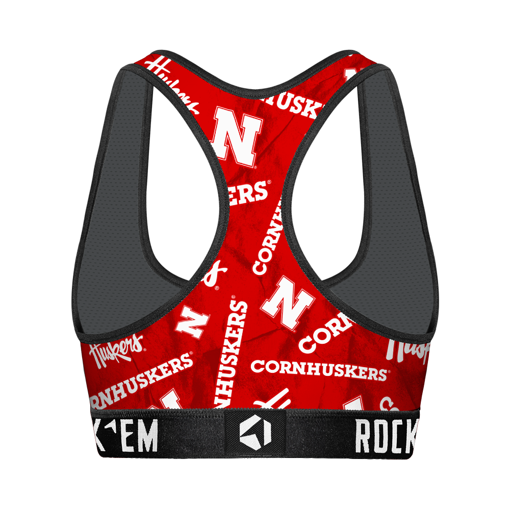Nebraska Huskers - Logo All-Over Women's Sports Bra