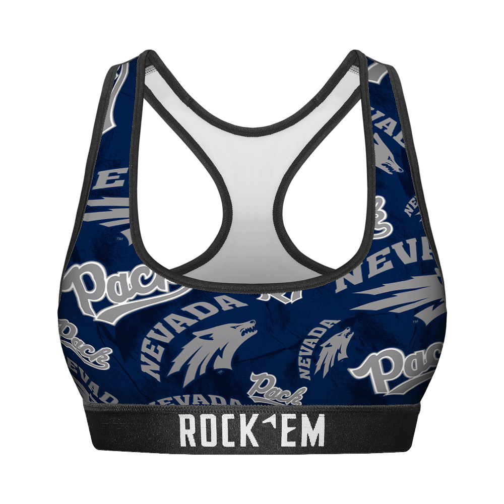 Nevada Wolf Pack - Logo All-Over Women's Sports Bra