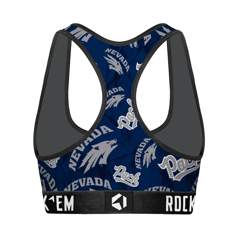 Nevada Wolf Pack - Logo All-Over Women's Sports Bra