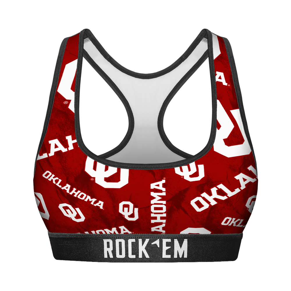 Oklahoma Sooners - Logo All-Over Women's Sports Bra