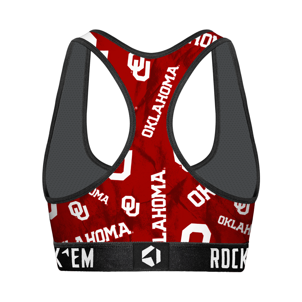 Oklahoma Sooners - Logo All-Over Women's Sports Bra