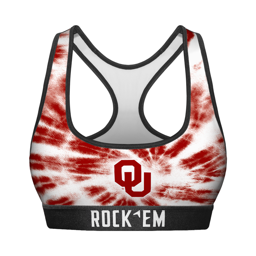 Oklahoma Sooners - Team Tie Dye Women's Sports Bra