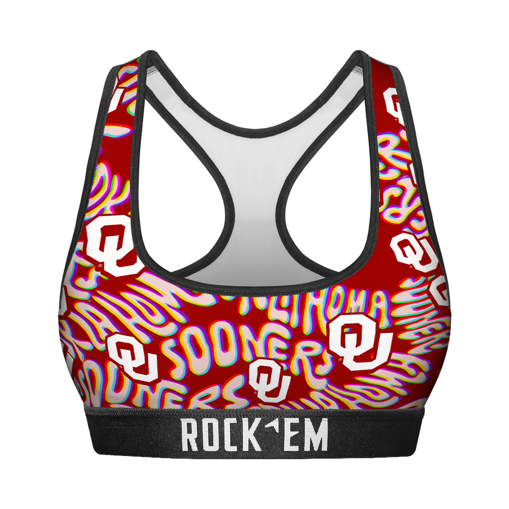 Oklahoma Sooners - Twisted Wordmark Women's Sports Bra