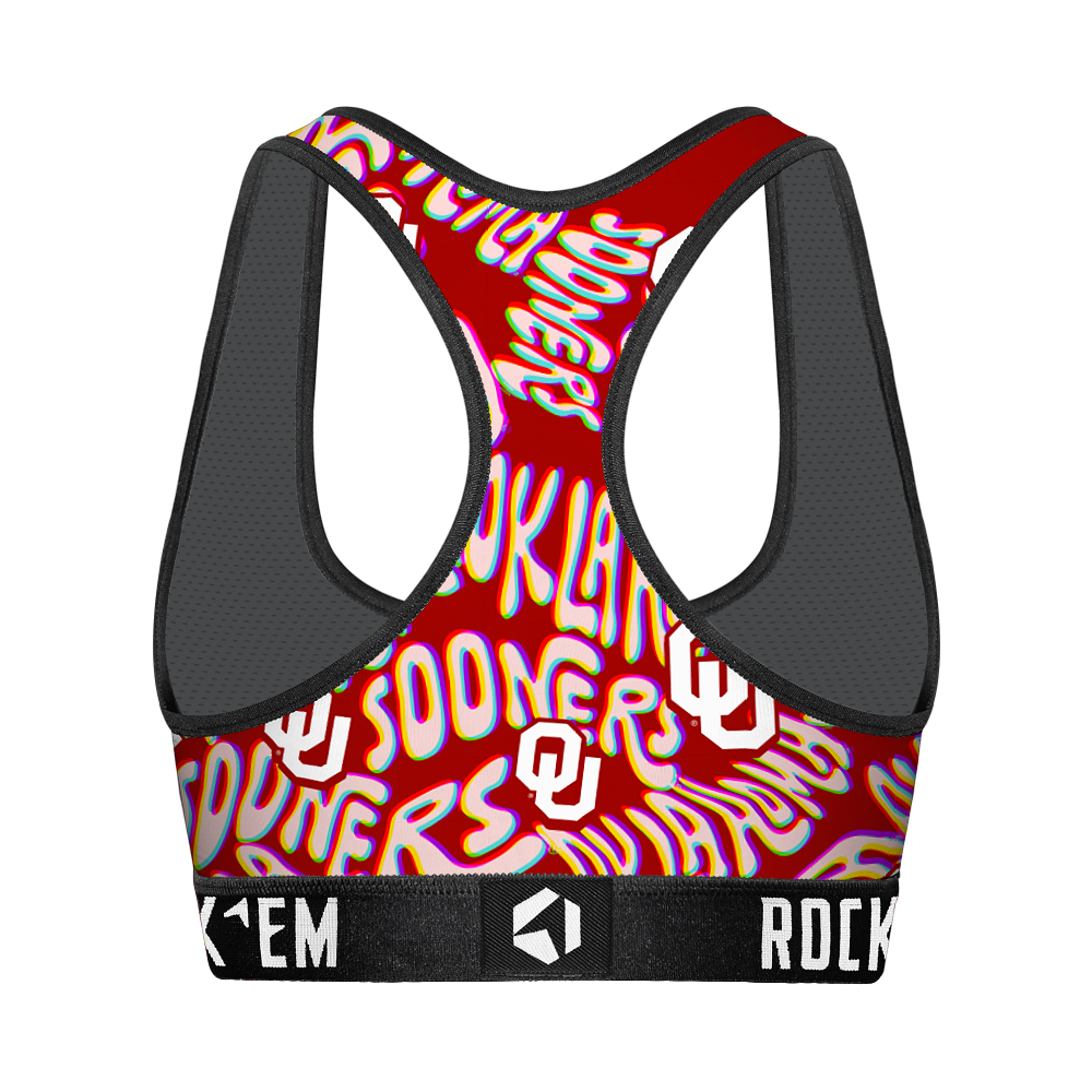 Oklahoma Sooners - Twisted Wordmark Women's Sports Bra