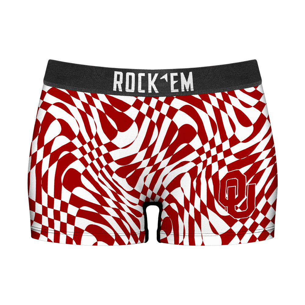 Oklahoma Sooners - Wavy Checkers Women's Boy Shorts