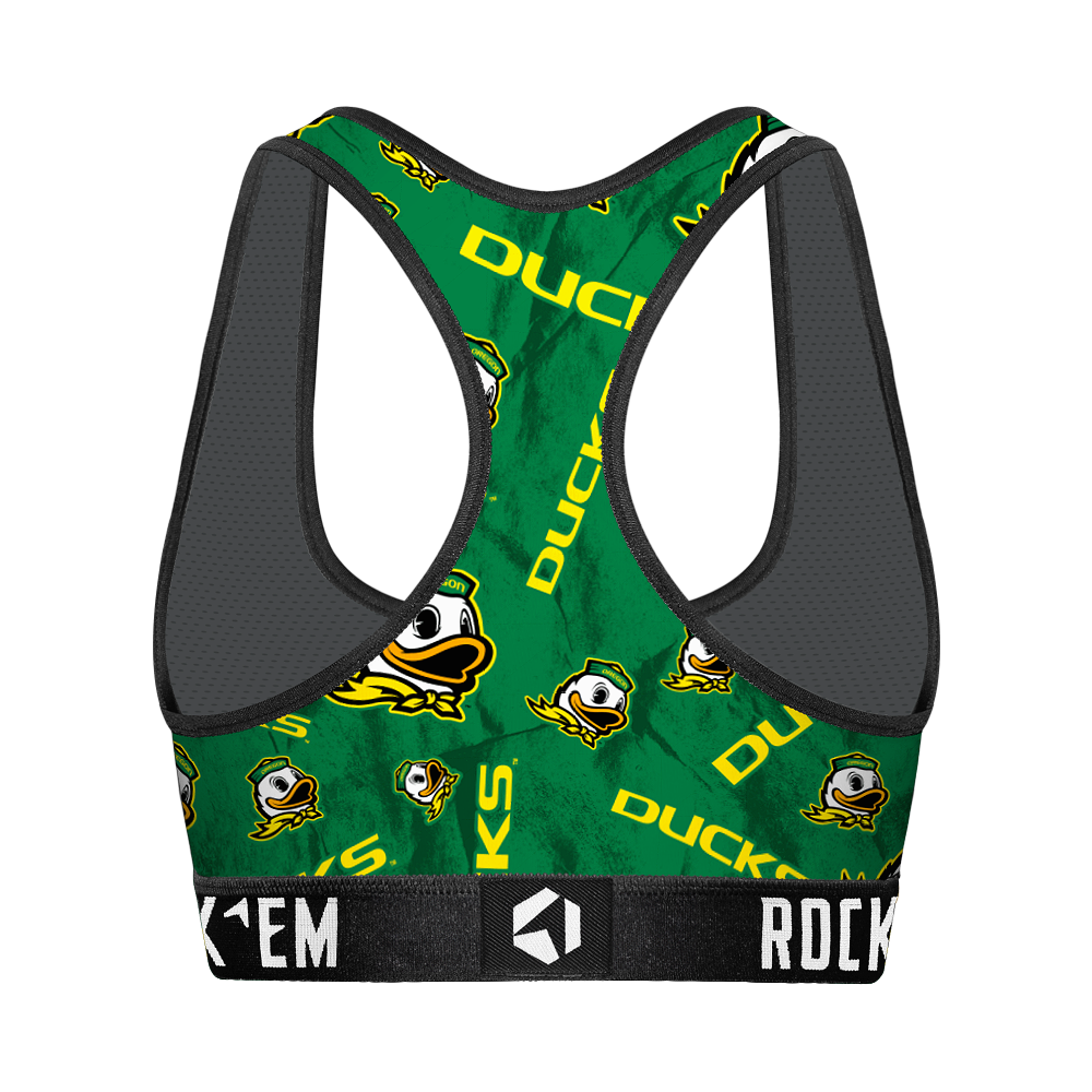 Oregon Ducks - Logo All-Over Women's Sports Bra