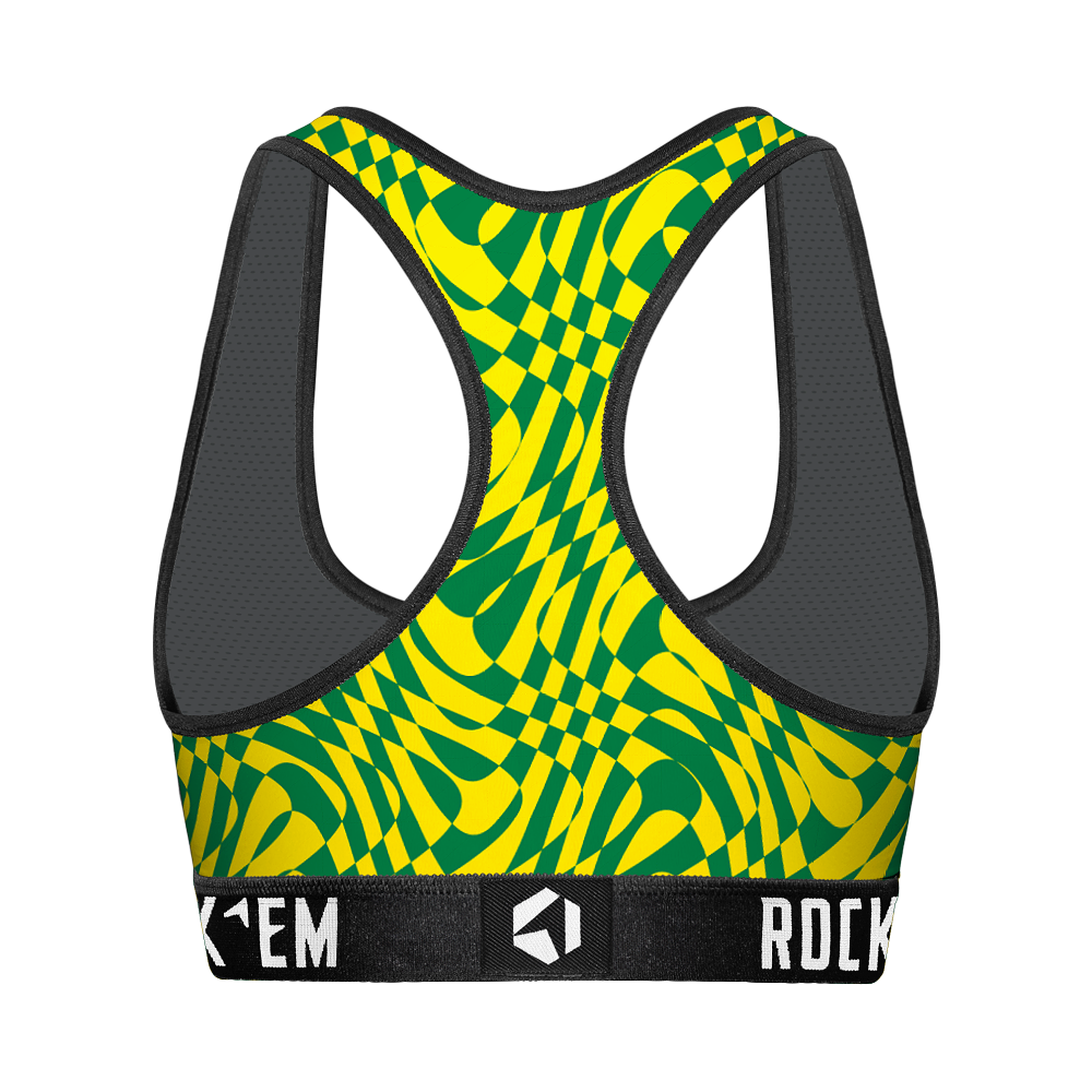 Oregon Ducks - Wavy Checkers Women's Sports Bra