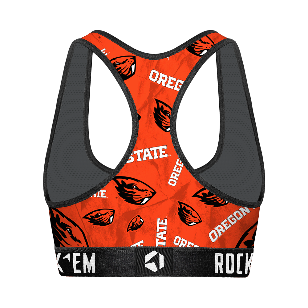 Oregon State Beavers - Logo All-Over Women's Sports Bra