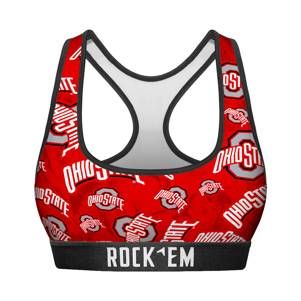 Ohio State Buckeyes - Logo All-Over Women's Sports Bra