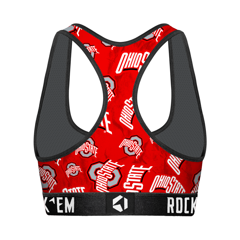 Ohio State Buckeyes - Logo All-Over Women's Sports Bra
