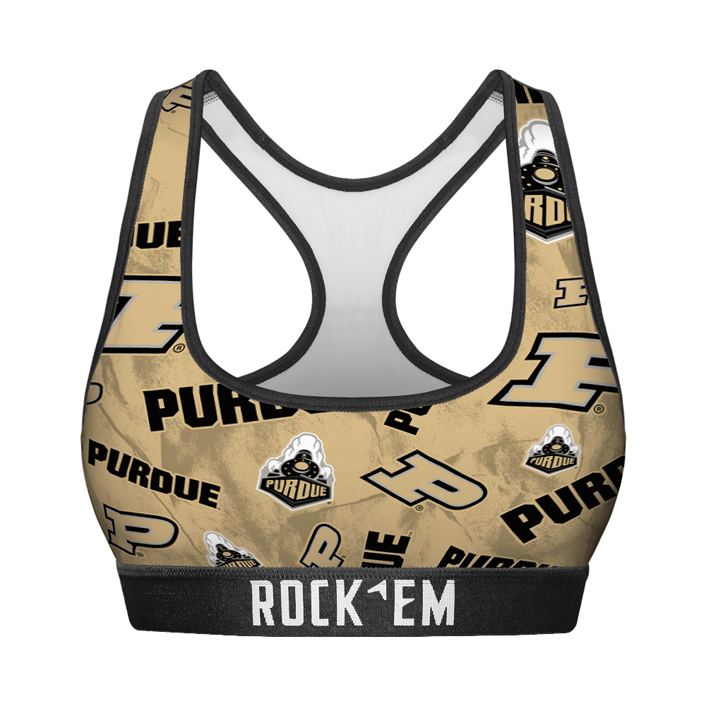Purdue Boilermakers - Logo All-Over Women's Sports Bra