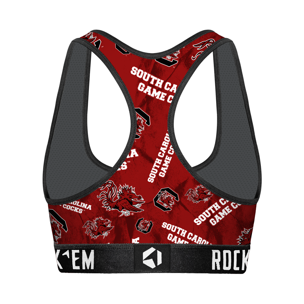 South Carolina Gamecocks - Logo All-Over Women's Sports Bra