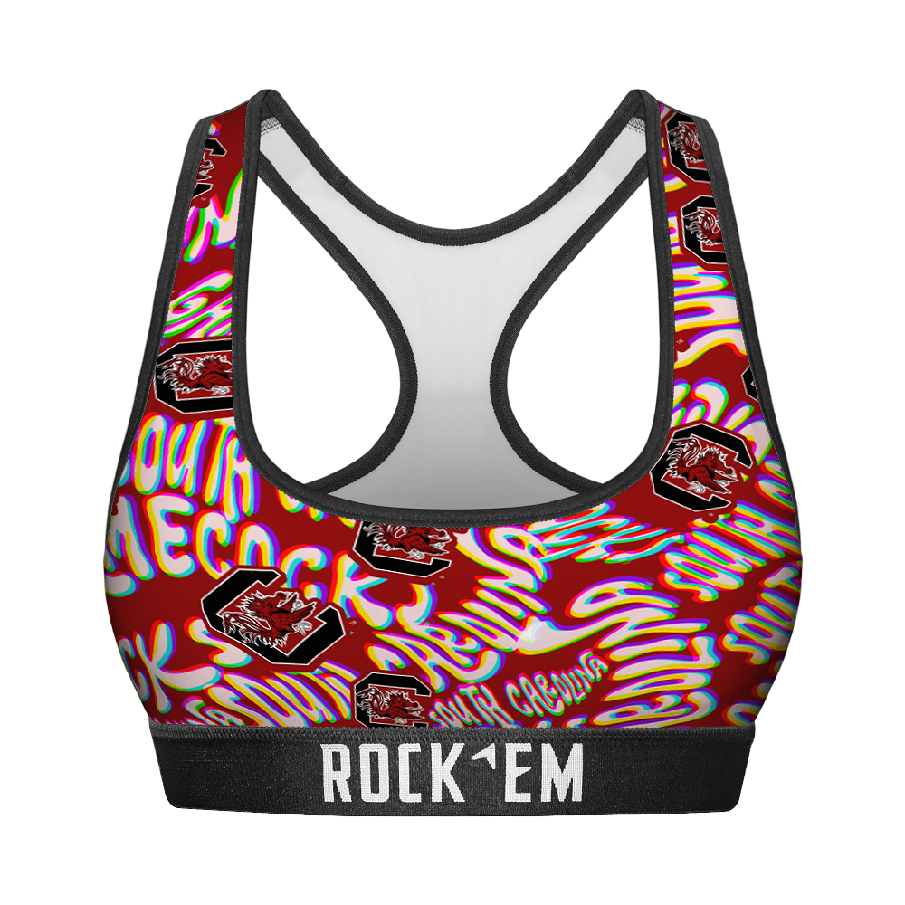 South Carolina Gamecocks - Twisted Wordmark Women's Sports Bra