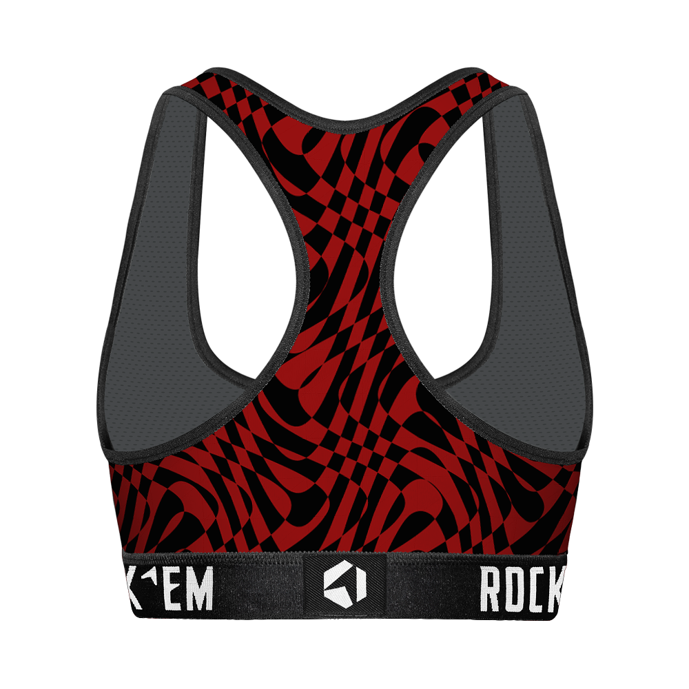 South Carolina Gamecocks - Wavy Checkers Women's Sports Bra