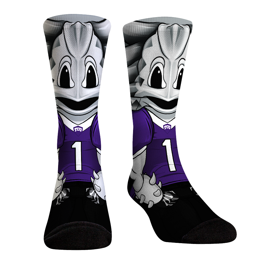 TCU Horned Frogs - HyperOptic Mascot Crew Socks