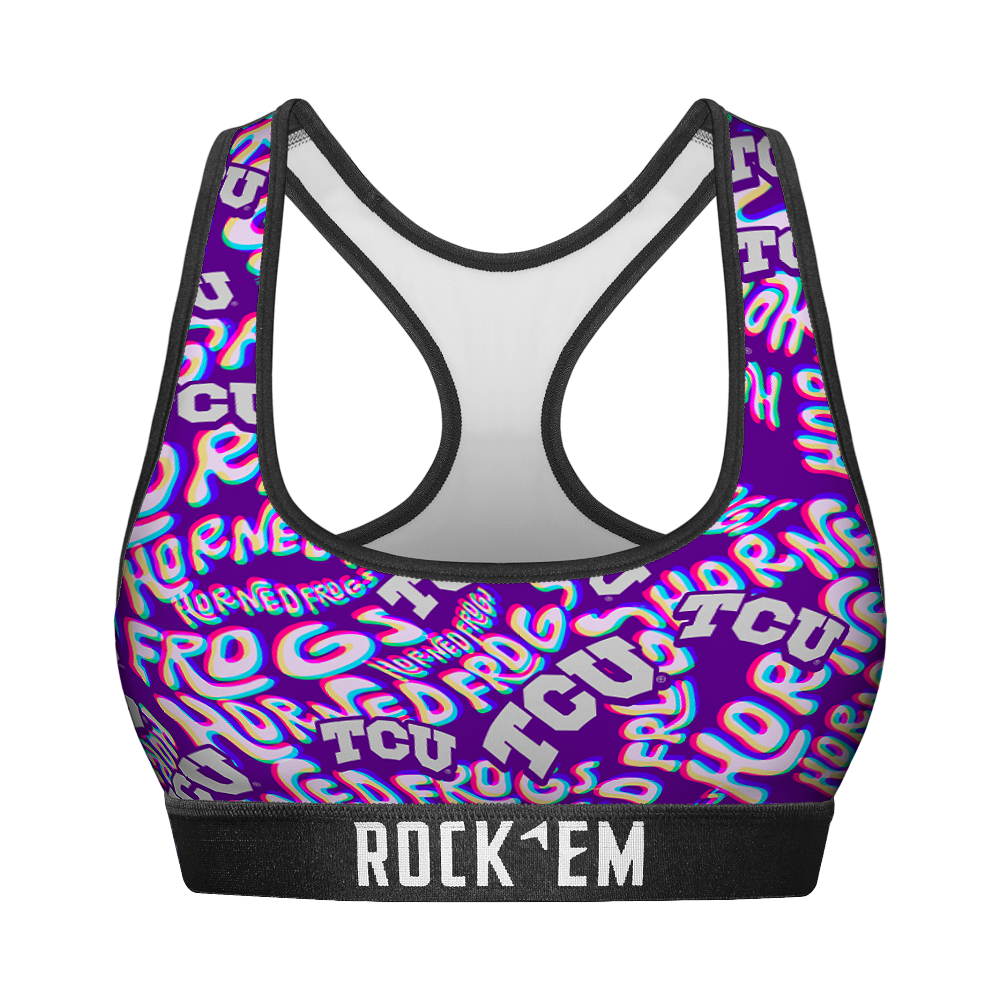 TCU Horned Frogs - Twisted Wordmark Women's Sports Bra