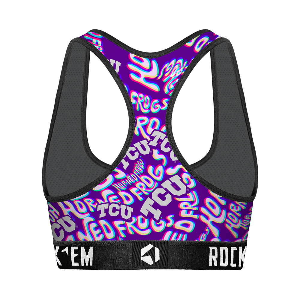 TCU Horned Frogs - Twisted Wordmark Women's Sports Bra