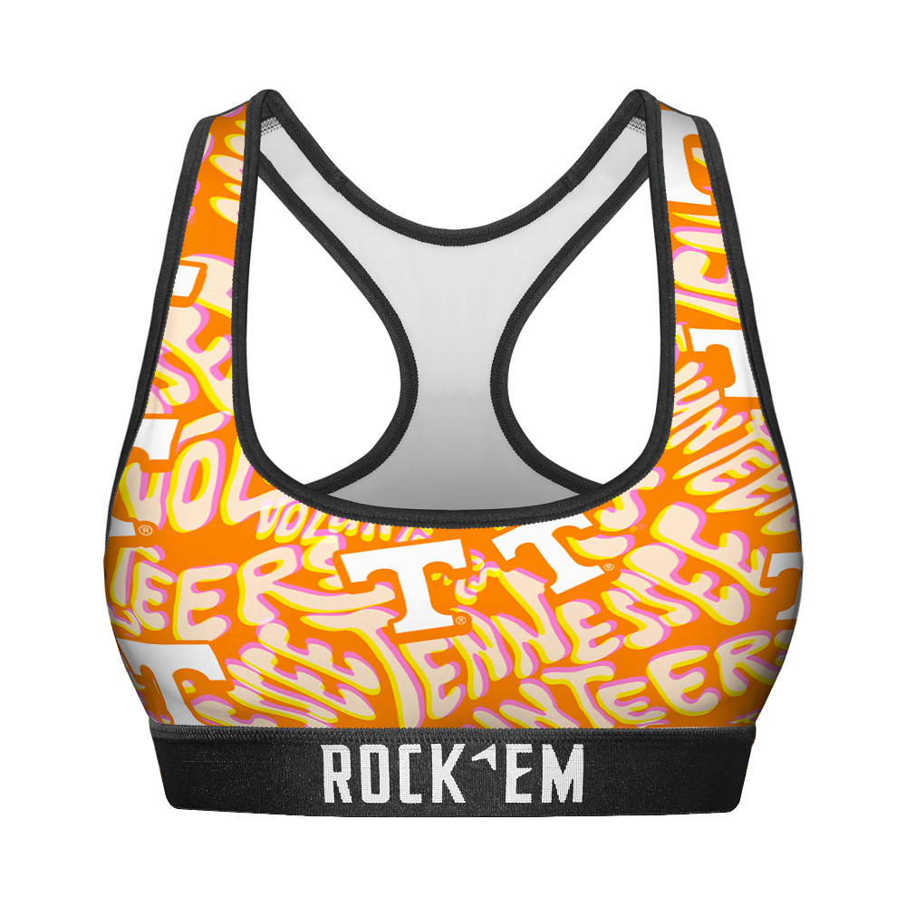 Tennessee Volunteers - Twisted Wordmark Women's Sports Bra
