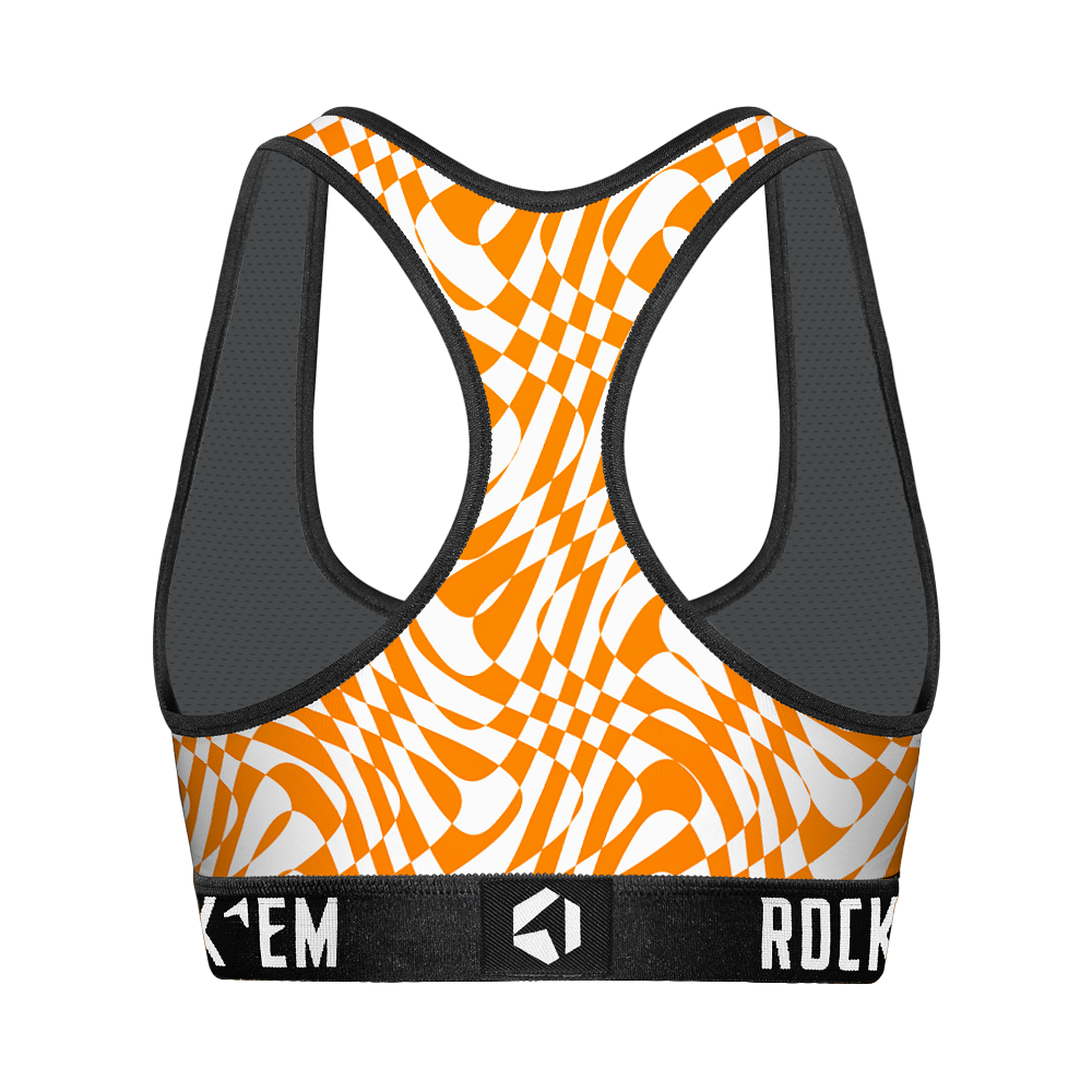 Tennessee Volunteers - Wavy Checkers Women's Sports Bra