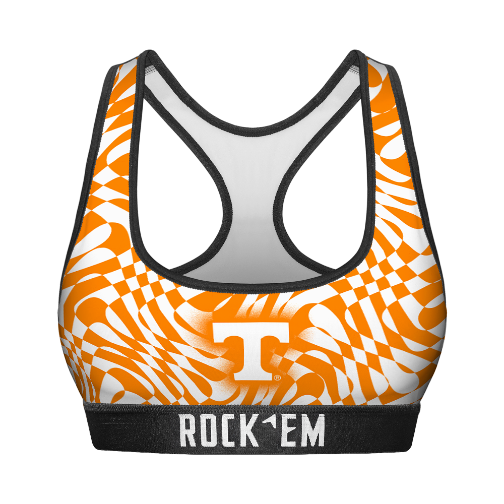 Tennessee Volunteers - Wavy Checkers Women's Sports Bra