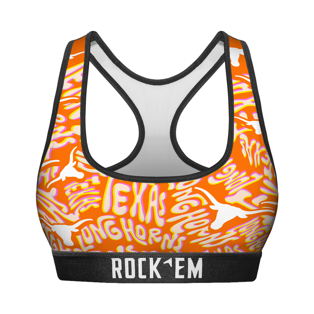 Texas Longhorns - Twisted Wordmark Women's Sports Bra