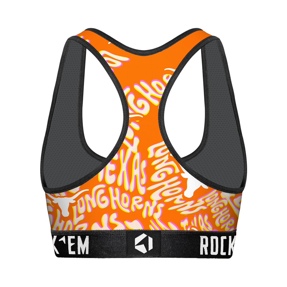 Texas Longhorns - Twisted Wordmark Women's Sports Bra