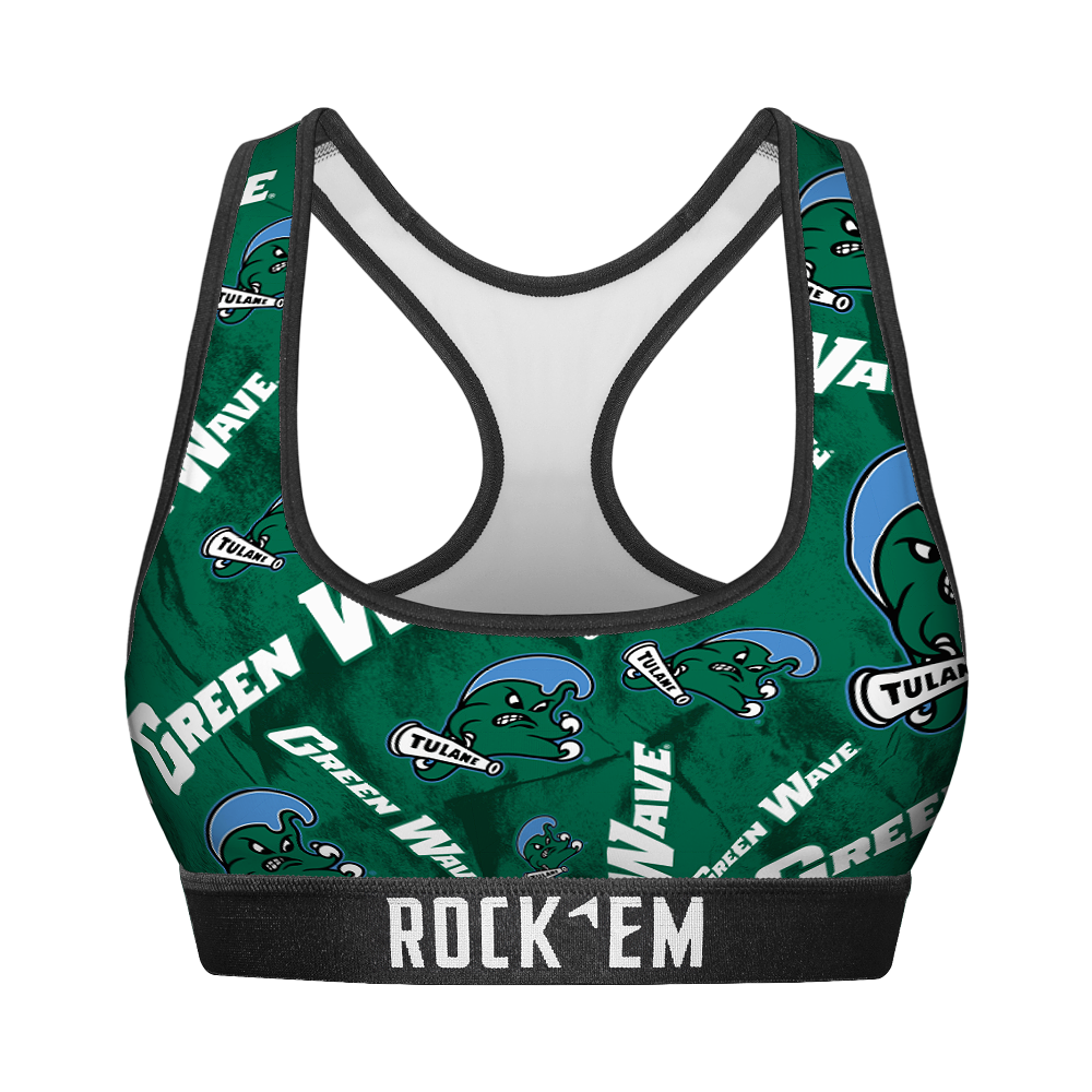 Tulane Green Wave - Logo All-Over Women's Sports Bra