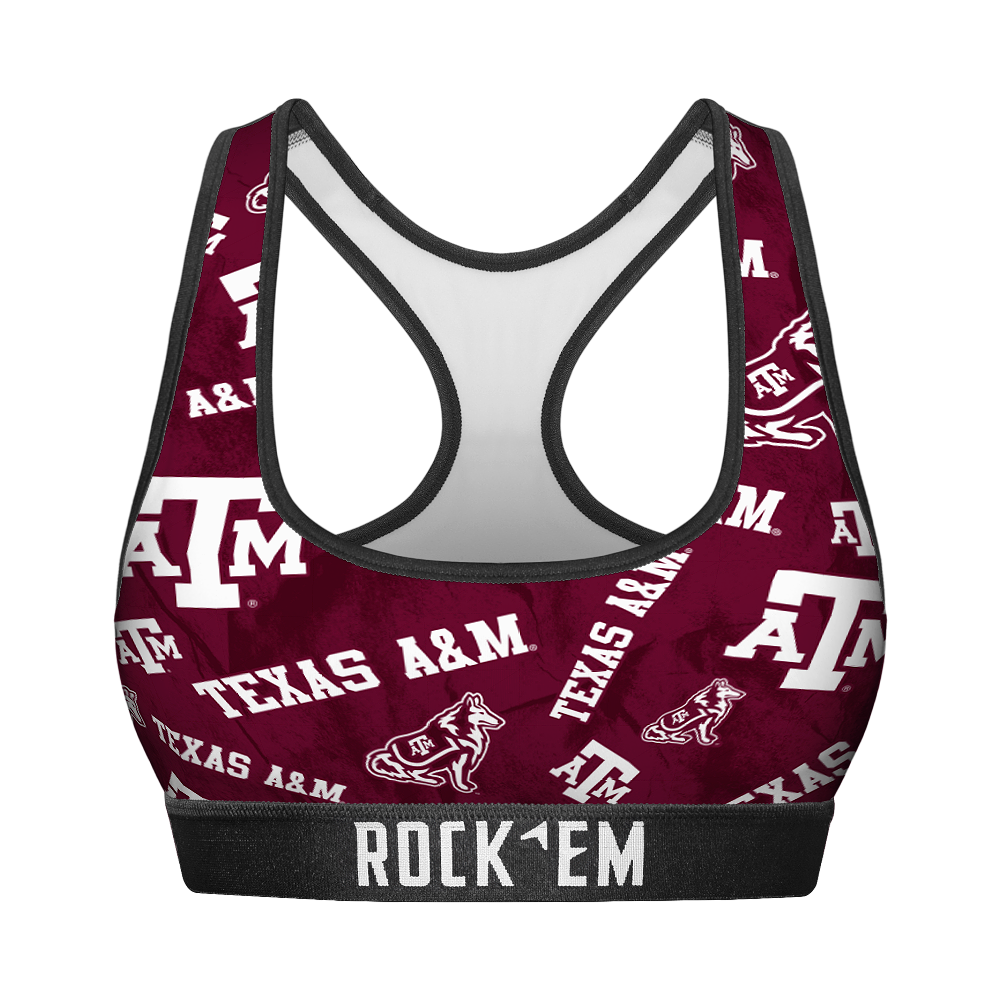 Texas A&M Aggies - Logo All-Over Women's Sports Bra