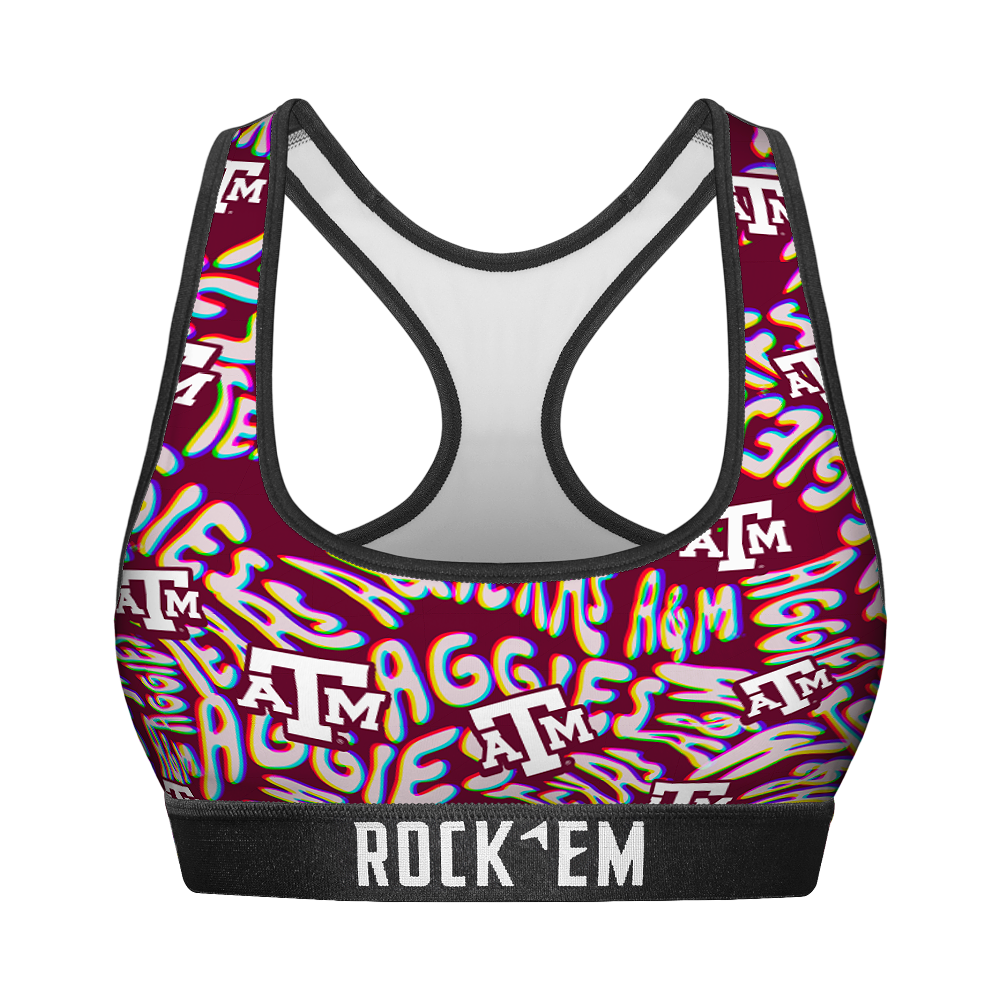 Texas A&M Aggies - Twisted Wordmark Women's Sports Bra