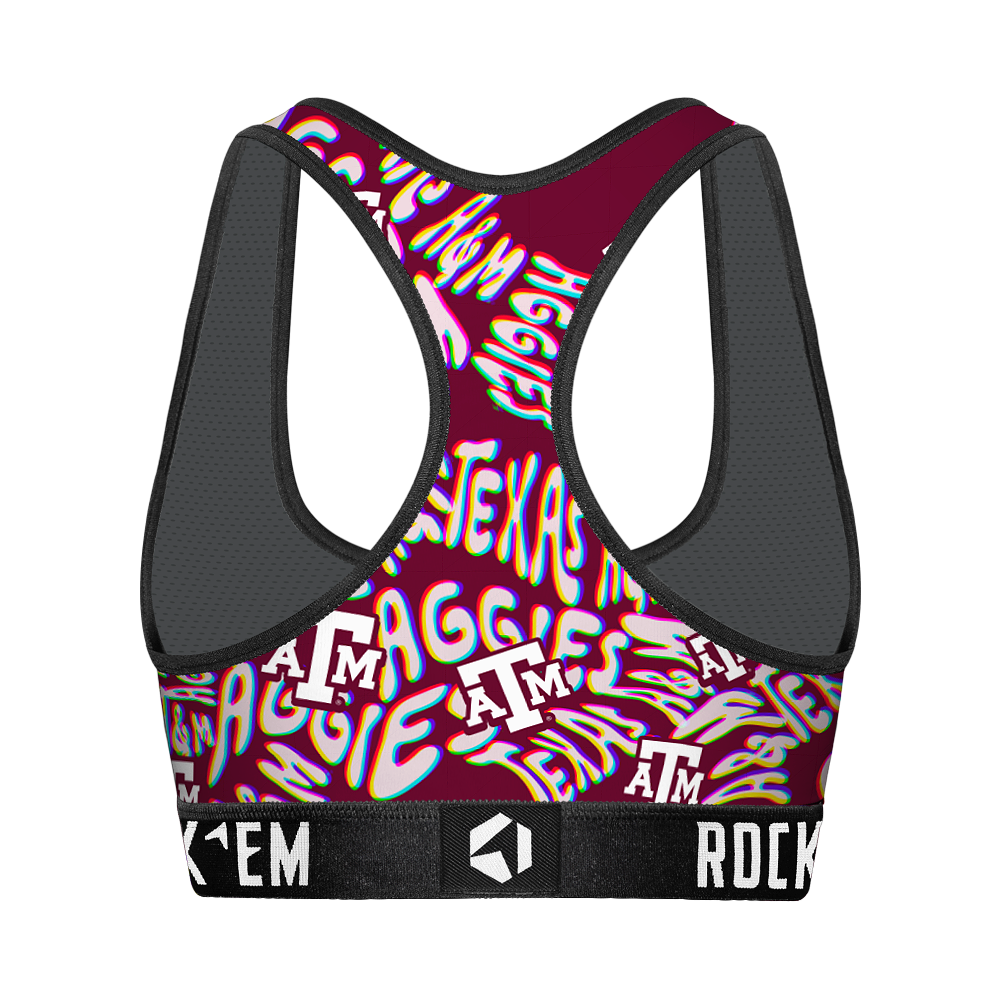 Texas A&M Aggies - Twisted Wordmark Women's Sports Bra