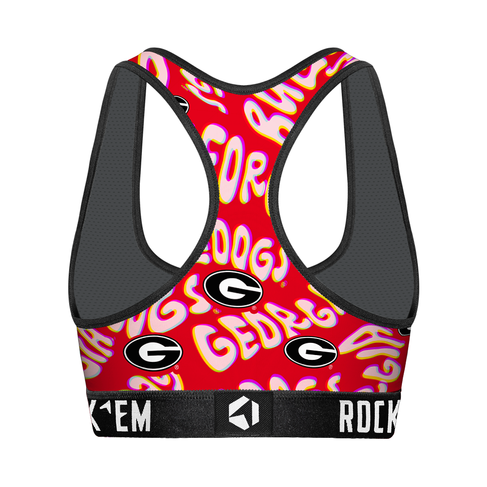Georgia Bulldogs - Twisted Wordmark Women's Sports Bra