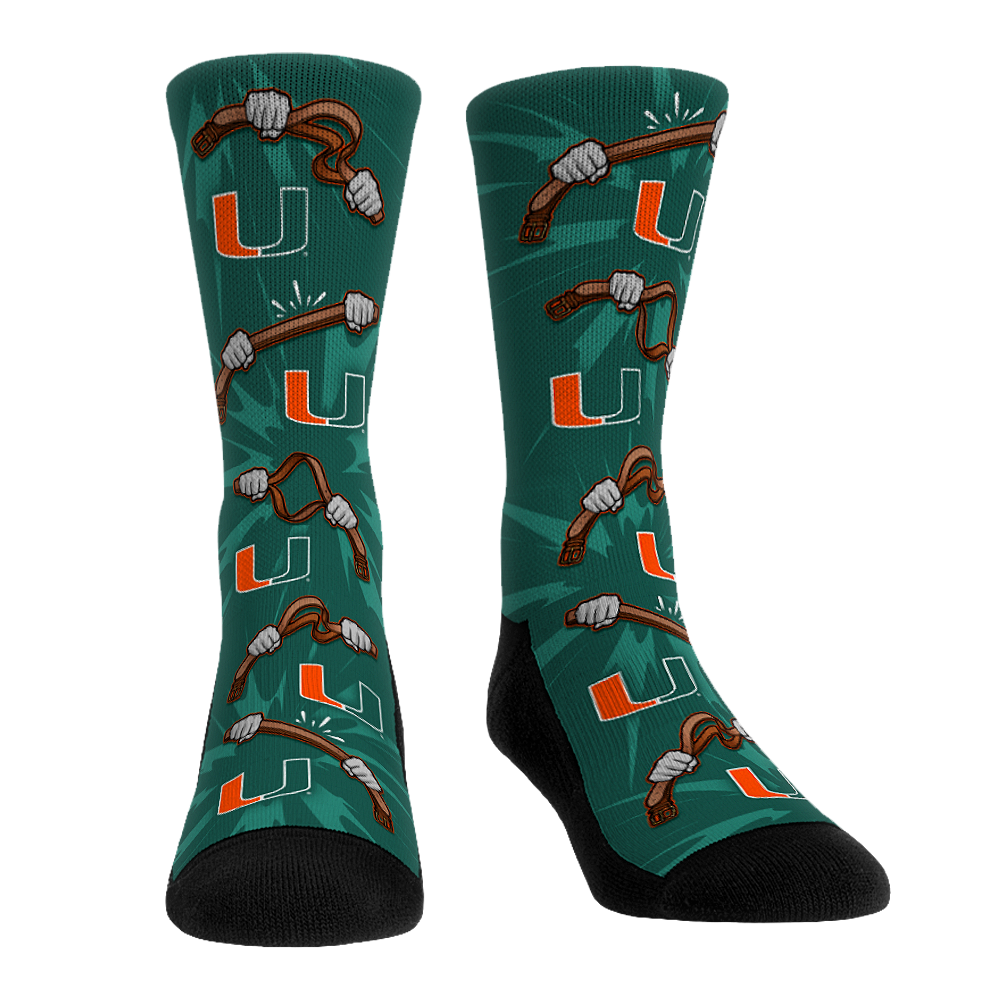 Miami Hurricanes - Belt All-Over Crew Socks