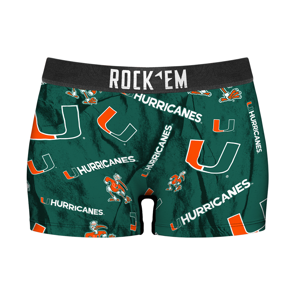 Miami Hurricanes - Logo All-Over Women's Boy Shorts