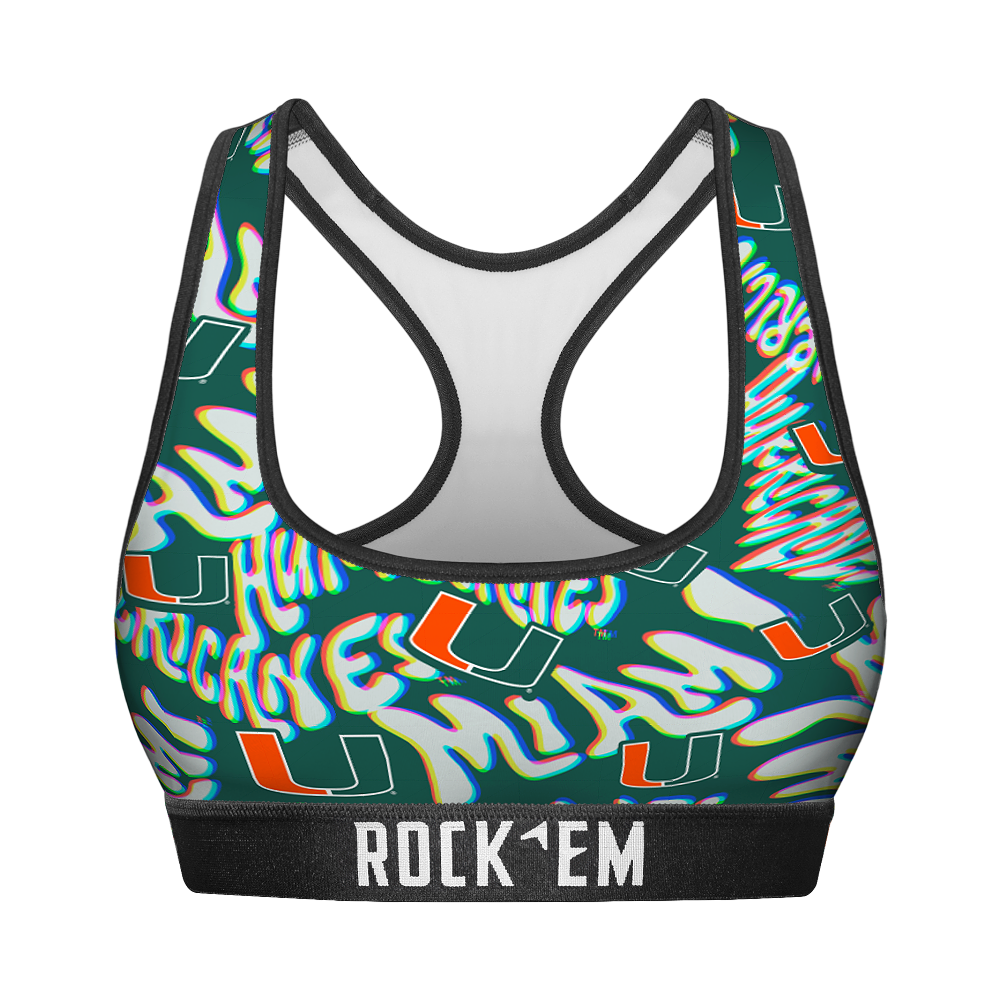 Miami Hurricanes - Twisted Wordmark Women's Sports Bra