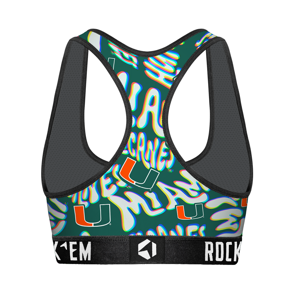 Miami Hurricanes - Twisted Wordmark Women's Sports Bra