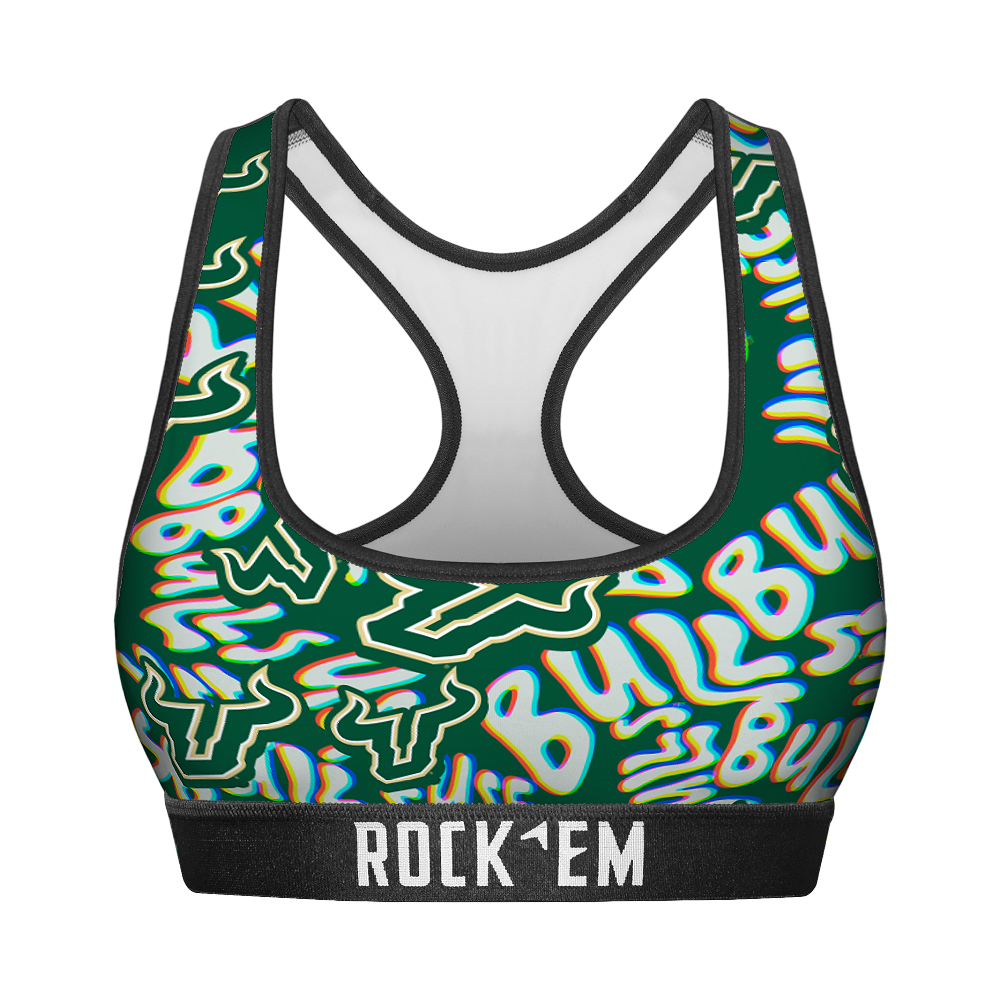 USF Bulls - Twisted Wordmark Women's Sports Bra