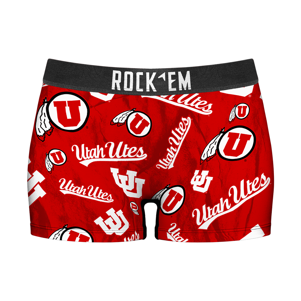 Utah Utes - Logo All-Over Women's Boy Shorts